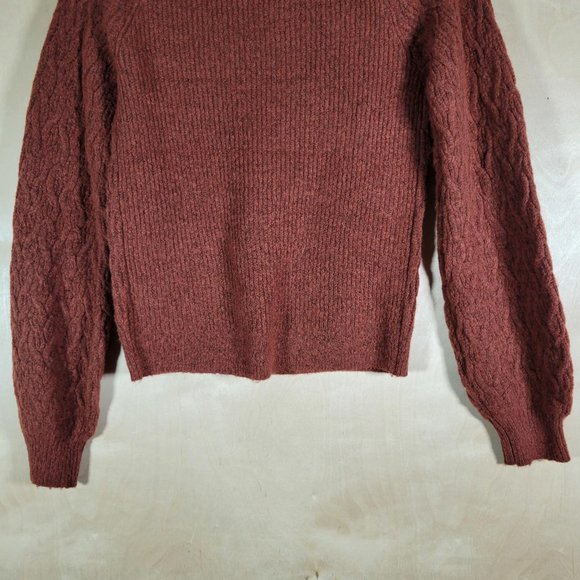 Red by EX Madder Brown Off Shoulder Cable Knit Sweater Women Size XS NWT - Picture 9 of 9